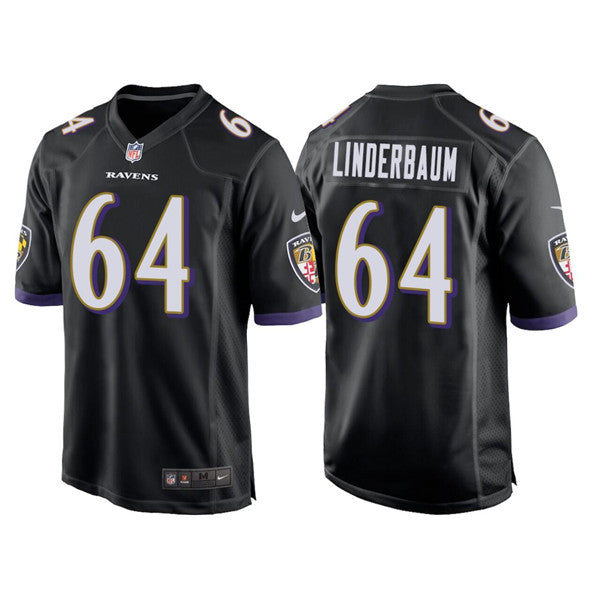 Tyler Linderbaum Baltimore Ravens black Game jersey