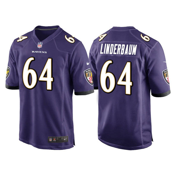 Tyler Linderbaum Baltimore Ravens purple Game jersey