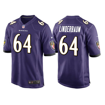 Tyler Linderbaum Baltimore Ravens purple Game jersey