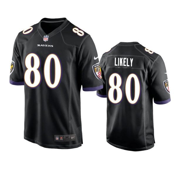 Isaiah Likely Balck Baltimore Ravens Game jersey