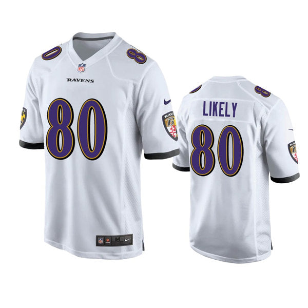 Isaiah Likely Baltimore Ravens white Game jersey