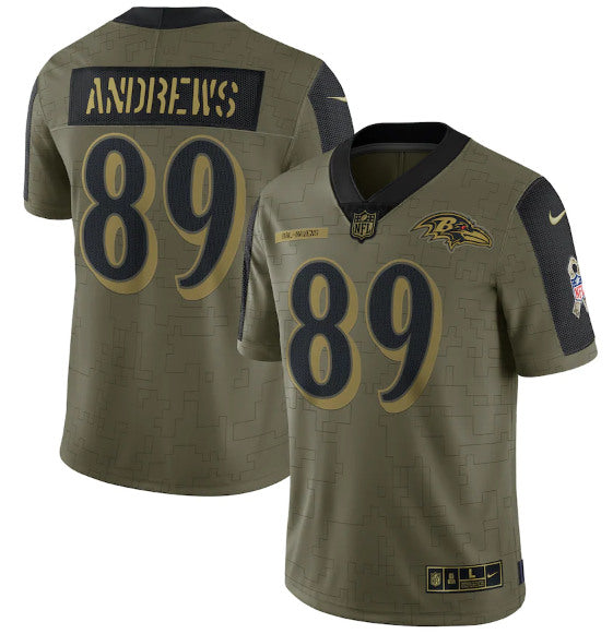 Mark Andrews Baltimore Ravens olive Salute To Service jersey