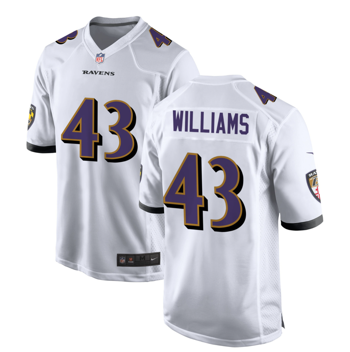 Marcus Williams Nike Baltimore Ravens white Vapor jersey