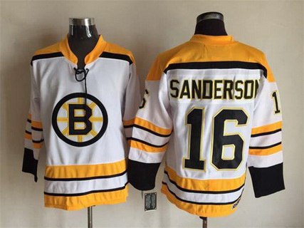 Derek Sanderson Boston Bruins white Throwback jersey
