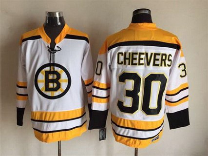 Gerry Cheevers Boston Bruins white Throwback jersey