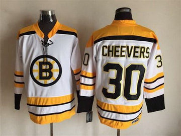 Gerry Cheevers Boston Bruins white Throwback jersey