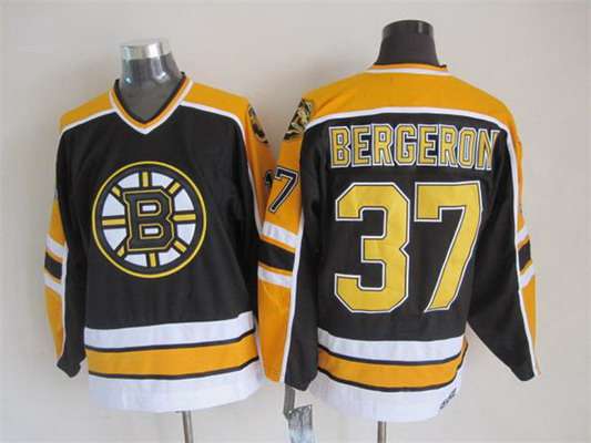 Patrice Bergeron Boston Bruins black Throwback jersey