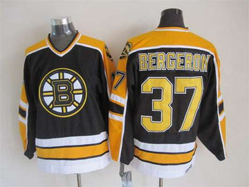 Patrice Bergeron Boston Bruins black Throwback jersey
