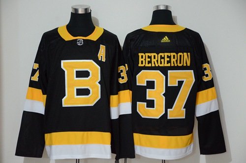 Patrice Bergeron Boston Bruins black Throwback jersey