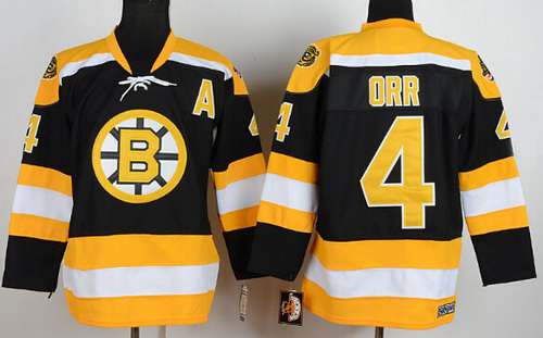 Bobby Orr Boston Bruins black Throwback jersey