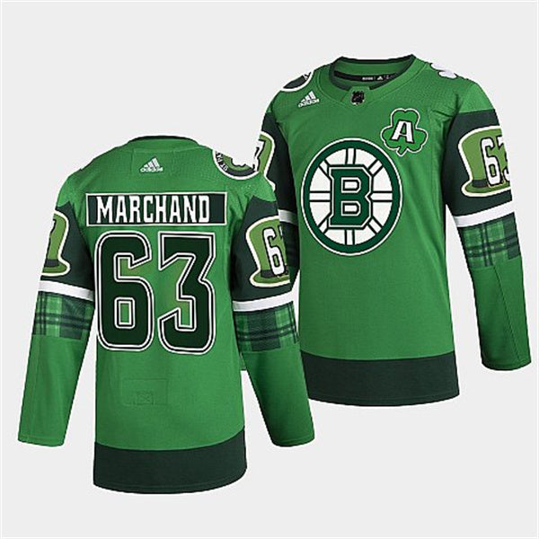 Brad Marchand Boston Bruins green jersey