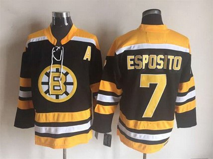 Phil Esposito Boston Bruins black Throwback jersey