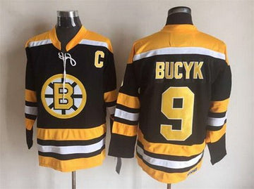 Johnny Bucyk Boston Bruins black Throwback jersey