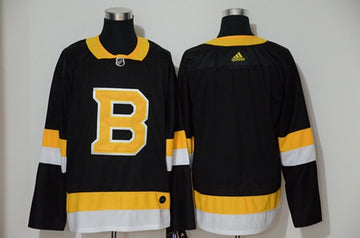 Custom Boston Bruins black Throwback jersey