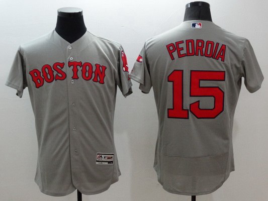 Dustin Pedroia Boston Red Sox gray jersey