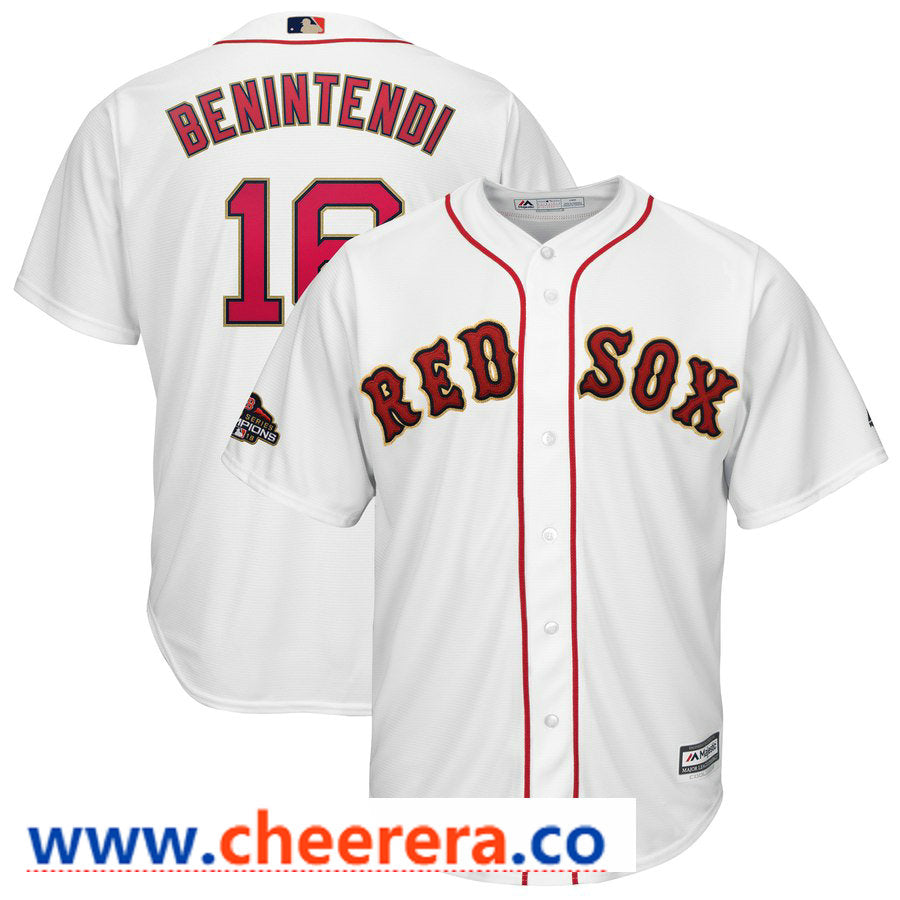Andrew Benintendi Majestic Boston Red Sox white jersey
