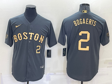 Xander Bogaerts Number Boston Red Sox grey jersey
