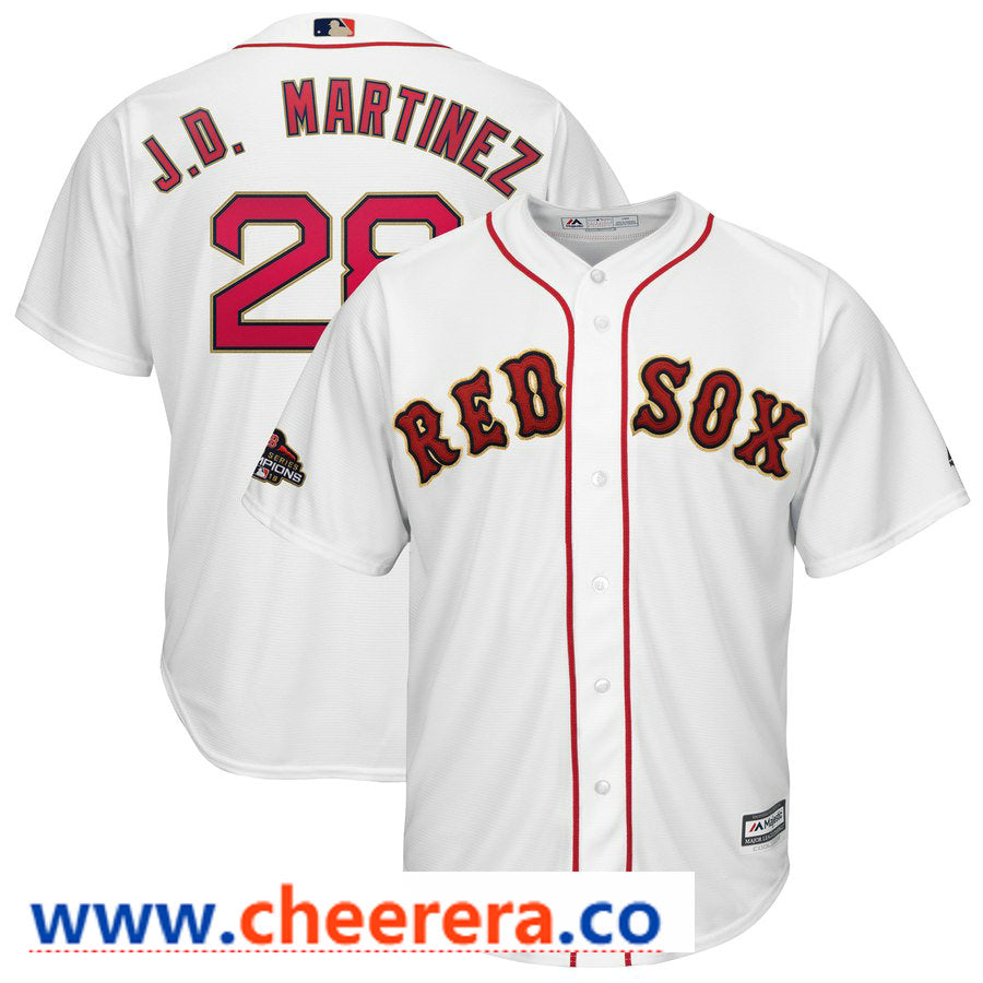 J.D. Martinez Majestic Boston Red Sox white jersey