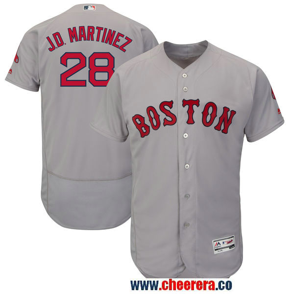 JD Martinez Majestic Boston Red Sox gray Authentic jersey