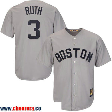 Babe Ruth Boston Red Sox gray Cooperstown jersey