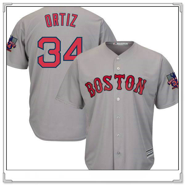 David Ortiz Boston Red Sox gray Road jersey