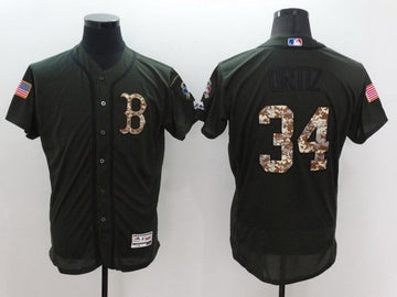 David Ortiz Boston Red Sox green Salute To Service jersey