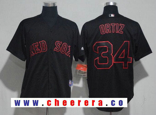 David Ortiz Boston Red Sox black Lights Out jersey