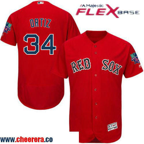 David Ortiz Name Majestic Boston Red Sox red jersey
