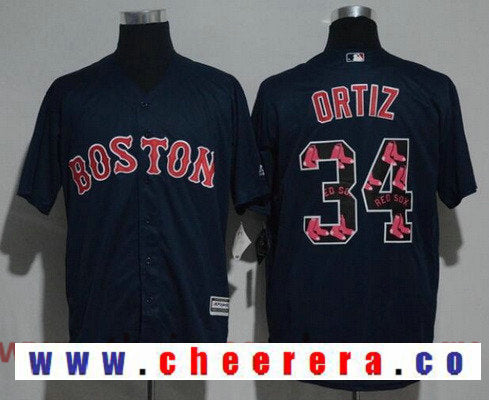 David Ortiz Boston Red Sox navy jersey