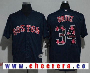 David Ortiz Boston Red Sox navy jersey
