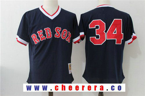 David Ortiz Boston Red Sox navy Throwback jersey