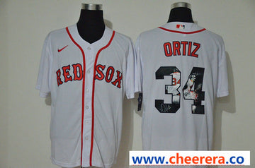 David Ortiz Boston Red Sox white Fashion jersey