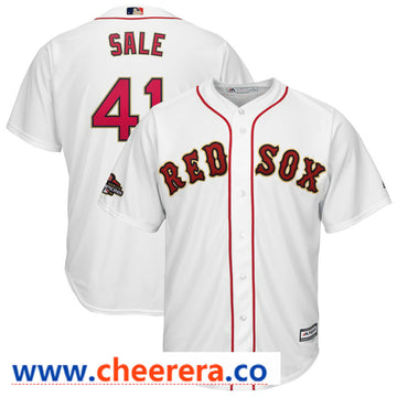 Chris Sale Majestic Boston Red Sox white jersey