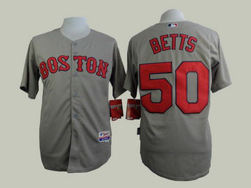 Mookie Betts Boston Red Sox gray jersey