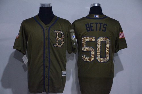 Mookie Betts Boston Red Sox green Salute To Service jersey