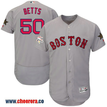 Mookie Betts Majestic Boston Red Sox gray All-Star jersey