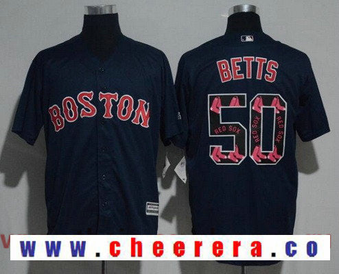 Mookie Betts Boston Red Sox navy jersey