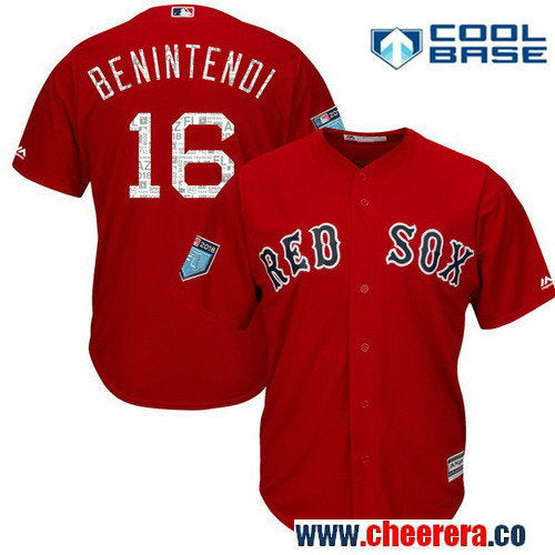 Andrew Benintendi Majestic Boston Red Sox scarlet jersey