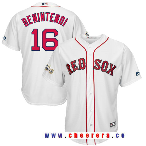 Andrew Benintendi Majestic Boston Red Sox white jersey