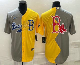 Logo Grey Boston Red Sox yellow Split jersey