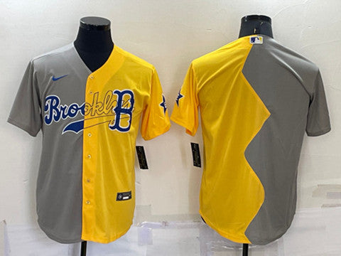 Blank Grey Boston Red Sox yellow Split jersey