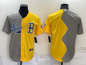 Blank Grey Boston Red Sox yellow Split jersey
