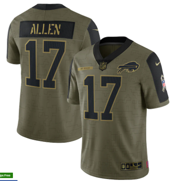 Josh Allen Nike Buffalo Bills olive Salute To Service jersey