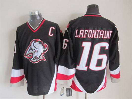 Pat LaFontaine Buffalo Sabres black Throwback jersey