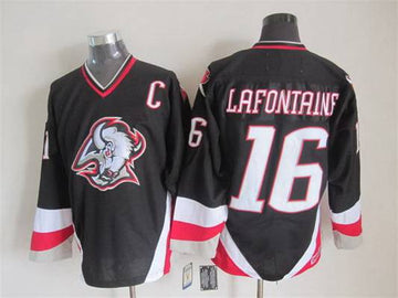 Pat LaFontaine Buffalo Sabres black Throwback jersey