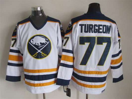 Pierre Turgeon Buffalo Sabres white Throwback jersey