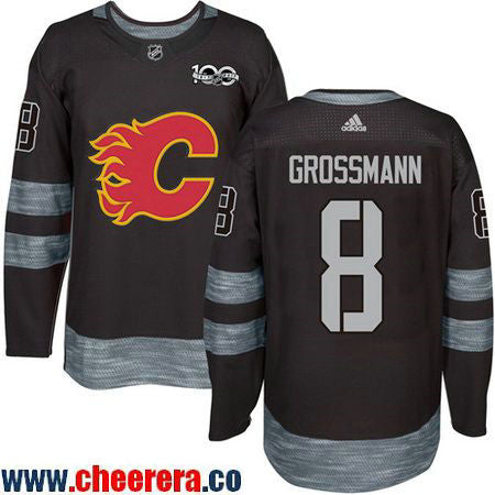 Nicklas Grossmann Calgary Flames black jersey