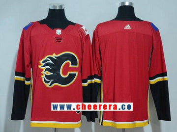 Custom Calgary Flames red Home jersey