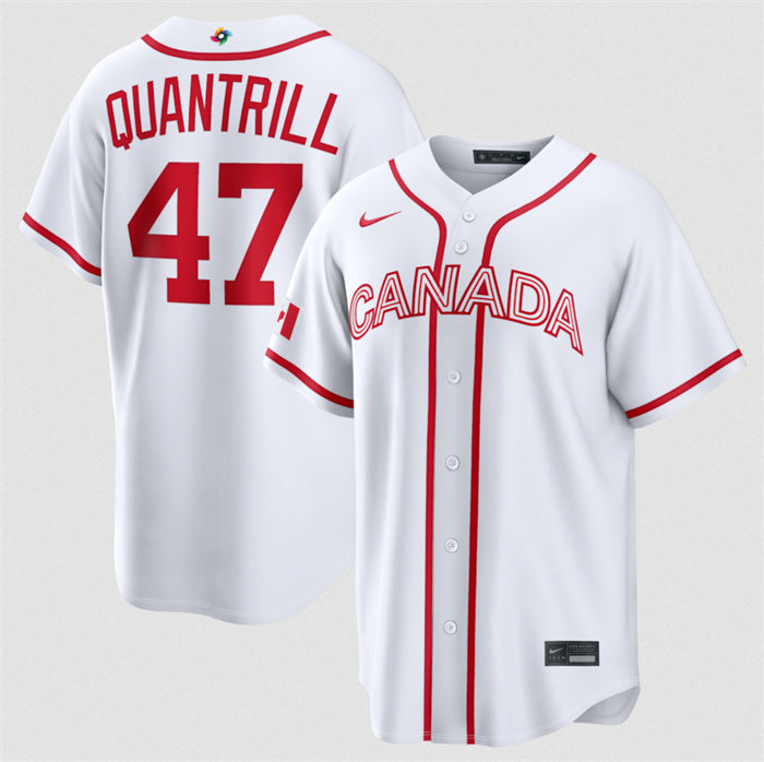 Cal Quantrill Canada Baseball white Classic jersey