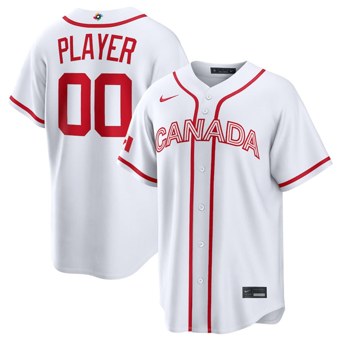 Custom Canada Baseball white Classic jersey